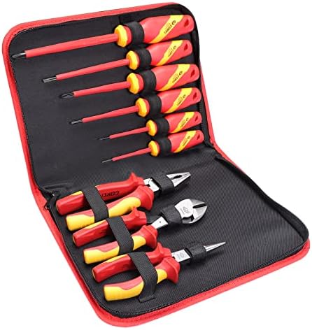 Conjunto de ferramentas para as mãos domésticas seguras de Gorci -9 Ferramentas isoladas de ferramentas de ferramentas