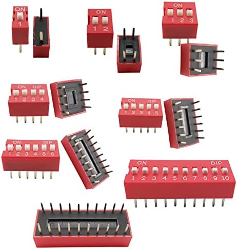10pcs Tipo de slide DiP Module Posição da maneira 2,54mm Pitch Red Switch Stran Snap Snap Dial Switch