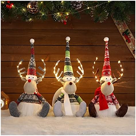 Decorações de Natal de pifude de Natal Ornamento de Elk Doll de pelúcia artesanal com ornamento de árvore de