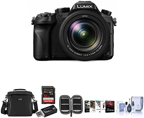 Câmera digital Panasonic Lumix DMC -FZ2500 - pacote com estojo de câmera, cartão SDHC U3 de 32 GB, carteira