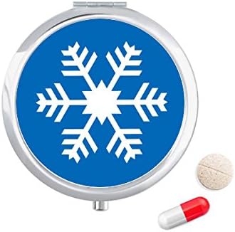 Winter Sport Blue Snowflake Treath Caso Case Pocket Medicine Box Recipiente Distribuidor
