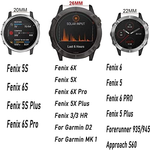 Bandkit 26 22 22mm de faixa de vigilância para Garmin Fenix ​​7x ， Fenix ​​7 ， Fenix ​​7S Smart Watch