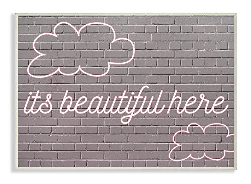 Decor Stuell Home É lindo aqui nuvens de neon Arte da placa de parede rosa, 10 x 0,5 x 15, orgulhosamente