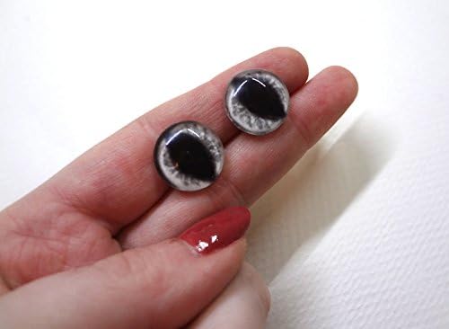16mm White Cat ou Dragon Glass Eyes Doll Irises para Art Polymer Clay Taxidermy Sculptes ou Jewelry