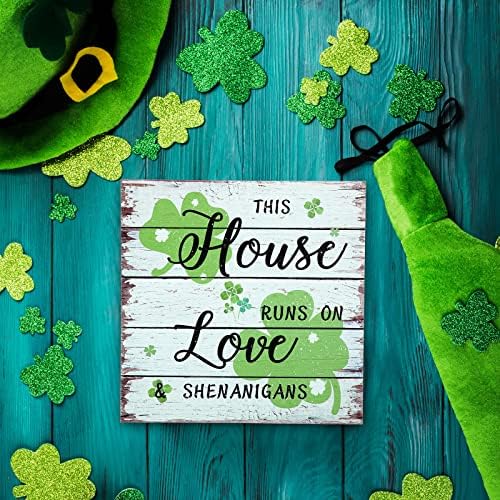 2 peças Sinal de madeira do dia de St. Patrick, irlandesa placa de madeira irlandesa de madeira verde