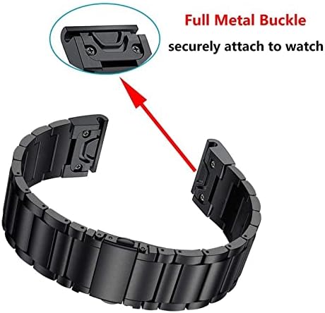 Dfamin Novo 26mm de aço inoxidável Relógio rápido Banda de relógio Band para Garmin Descent Mk1 Assista a pulseira