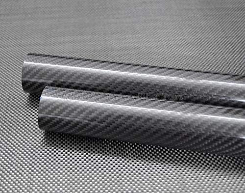 Tubo de fibra de carbono 3K OD 20mm - ID 18mm x 500mm Comprimento Material compósito de carbono