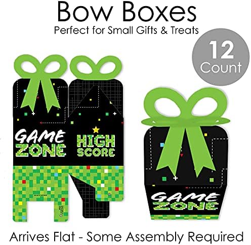 Big Dot of Happiness Game Zone - Square Favor Gift Boxes - Pixel Video Game Party ou Birthday Party Bow