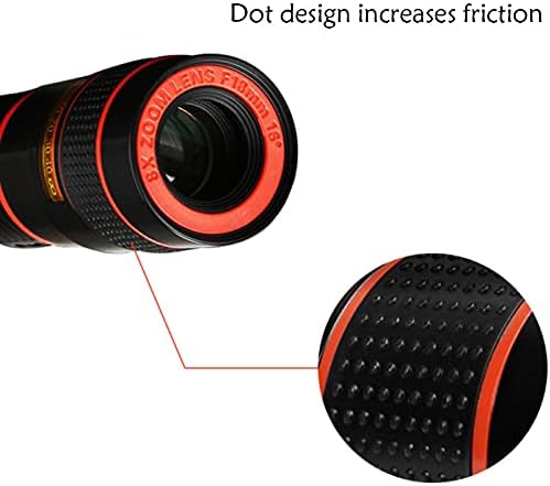 Mtyyjs monoculares lentes de telescópios da câmera de celular com clipe podem fornecer zoom óptico HD 8x e