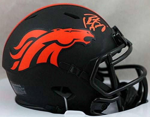 Peyton Manning assinou o mini capacete de Denver Broncos Eclipse - Fanatics Auth *Orange - Mini capacetes