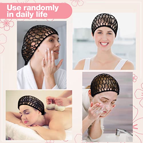 4 PCS Mesh Crochet Hair Nets Para mulheres que dormem, redes de cabelo de crochê de rayon macias para