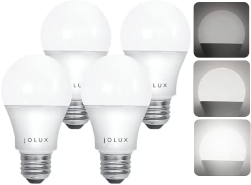 Lâmpadas LED Jolux A19 de 3 vias, 40 60 100 watts equivalentes, base E26, 5/9/15W, 500/1000/1500LM/5000K/120V/3way