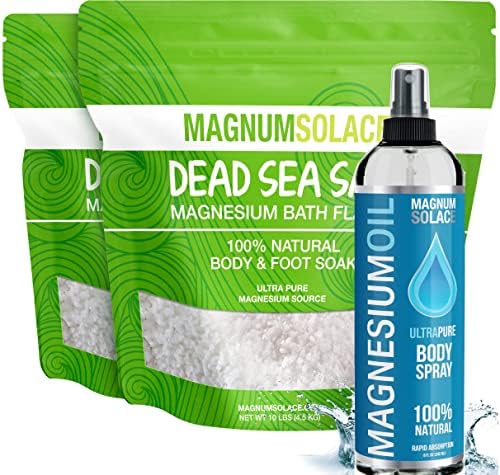 Flagos de banho de magnésio de 20 libras e spray de óleo de magnésio - alívio natural