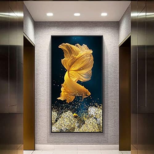 Instarry 5D Kits de pintura de diamante DIY Tamanho grande peixe dourado bordado bordado de bordado da sala