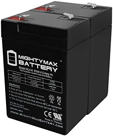 ML4-6-6V 4.5AH Bateria substitui DG6-5, CFM6V4.6, ELB-06042, GP645, LCR6V4P, PE6V4F-2 pacote