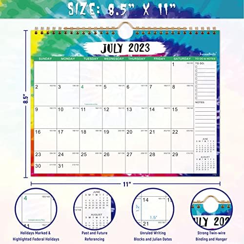Calendário 2023-2024-18 calendário mensal de parede 2023-2024, julho de 2023-dezembro de 2024, 11 x 8,5,