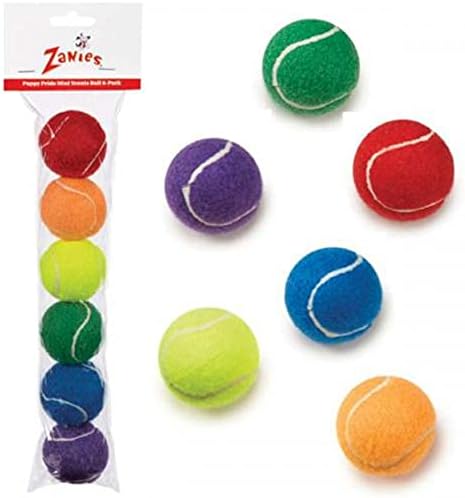 Zanies Mini Puppy Puppy Pride Tennis Balls for Dogs, 6 pacotes