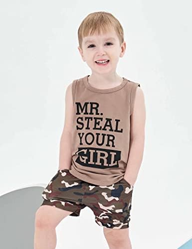 Mailza criança roupas de bebê roupas de menino de verão letra de letra de impressão Top Top + Camouflage