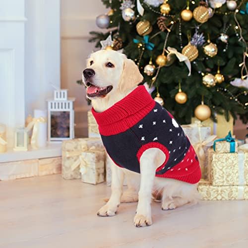 Humlanj Dog Ugly Christmas Turtleneck Sweater Holiday Papai Noel Sweater com trecho de trepadeira de leah Hole