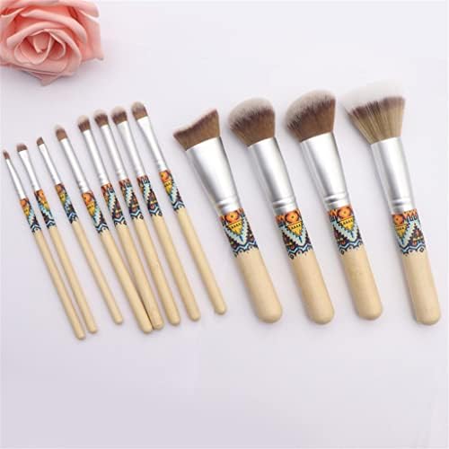 LLly Makeup Brush 12 PCs Magiz Brush Conjunto de lã de fibra macia Multi Função Holoque de bambu Brushes de maquiagem Profissional definido para mulheres beleza