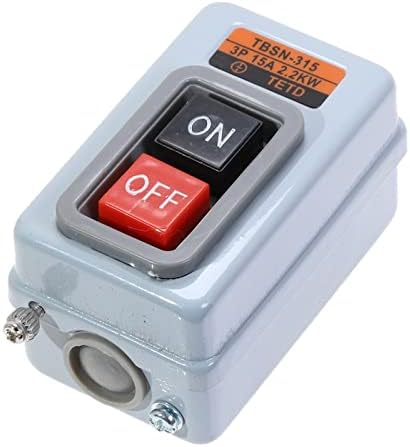 TIOYW Push Button Power Switch Três fases Controle de energia interruptor AC 380V 15A 3P 2.2kW TBSN-315