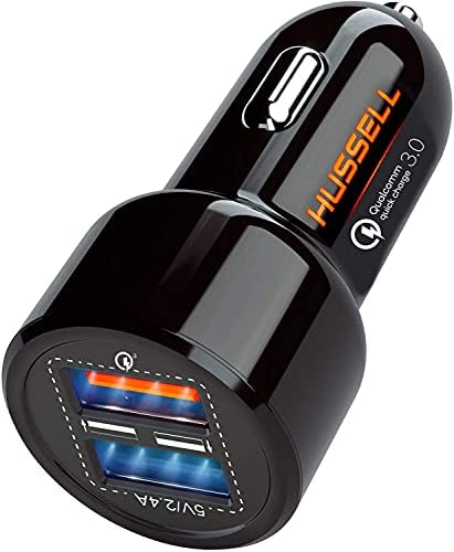 Adaptador de carregador de carros Hussell - 3.0 USB portátil com tecnologia de carga rápida e portas