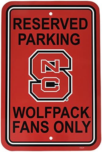 NCAA North Carolina State Wolfpack de 12 por 18 polegadas Plástico Plástico Sinal
