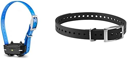 Garmin PT10 Dispositivo de cachorro Cola azul e cinta de colar preto de 3/4 polegadas para Garmin Delta Series