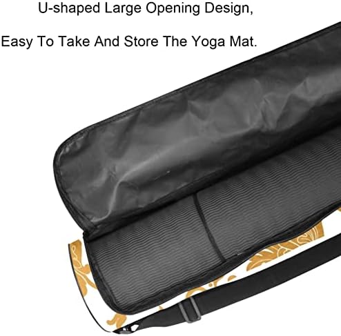 Bolsa de transportadora de tapete de ioga de padrão dourado com alça de ombro de saco de ginástica