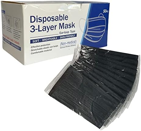 Máscaras faciais pretas de 3-bly embrulhadas individualmente