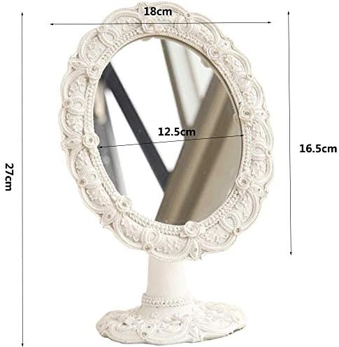 Zchan Makeup Mirror -duplo Stand espelhado de pedestal - espelho redondo de vaidade com e ampliação - alça ajustável