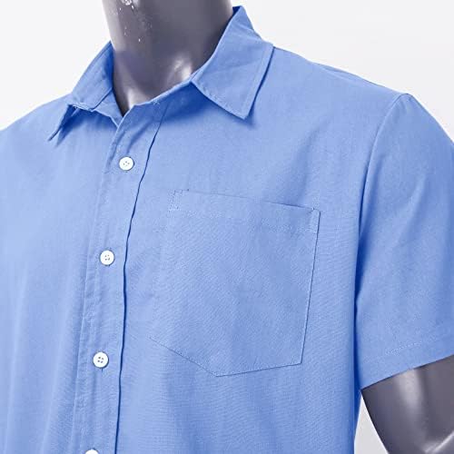 2023 Novo algodão masculino Buckle de bolso de bolso curto camisa de manga curta confortável chinelo interior