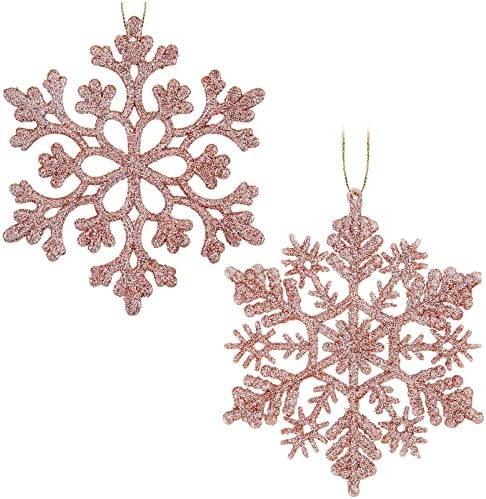 30pcs Natal Glitter Snowflake Ornamentos