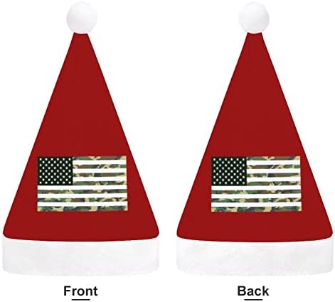 Camo American Flag Chapéu de Natal Mole Papai Noel Cap Funny Feanie para a Festa Festiva do Ano