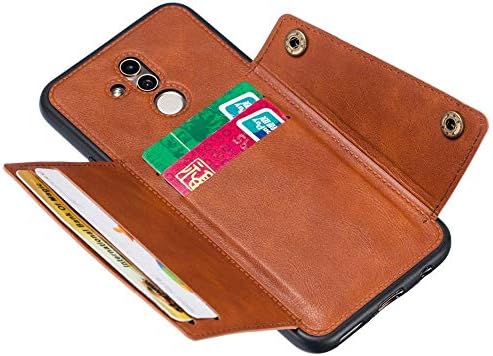 Titulares de cartões múltiplos yiwmhe capa de carteira flip de couro de couro para o bolso de bolso