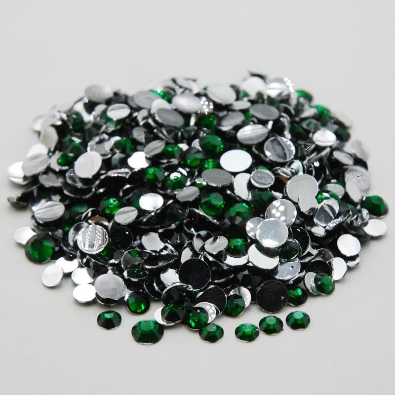 Emerald color unhas str ou tamanhos mistos de tamanhos não -hotfix Crystal para decoração de unhas Glitter