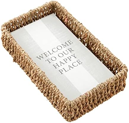 Torta de lama Happy Guest Towel & Basket Set, Welcome, 8,5 x 5