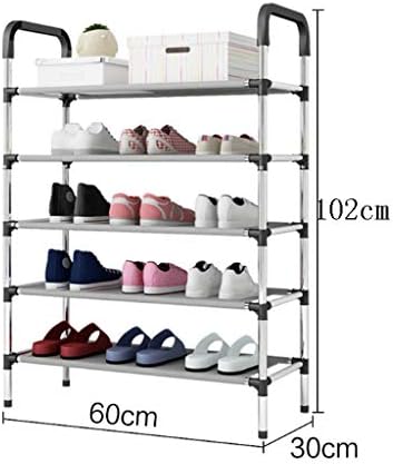 Rack de sapatos empilhável de 5 camadas de 5 camadas, organizador de armazenamento expansível e ajustável