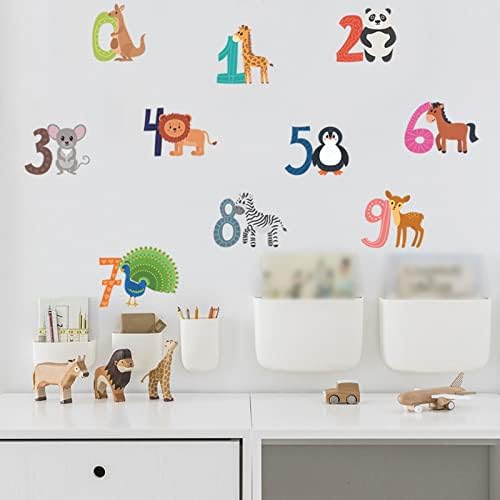 Cartoon pequenos animais árabes números árabes 0 9 sala de crianças decoração de parede de parede de parede de