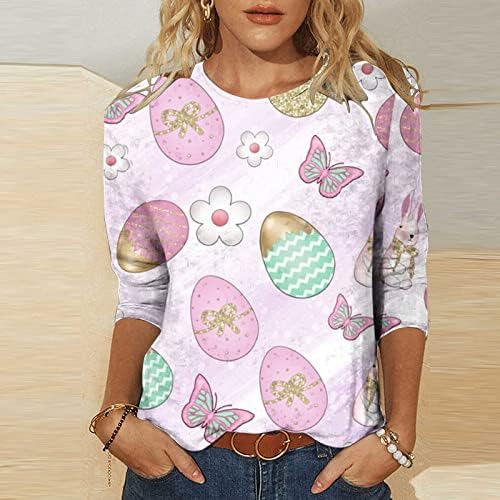 Camise de blusa gráfica para meninas outono verão 2023 3/4 manga algodão Crewneck