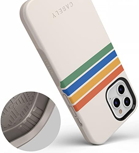 Casely iPhone 12/12 Pro Case de telefone profissional | Rainbow Stripes Caso do bloco colorido 360