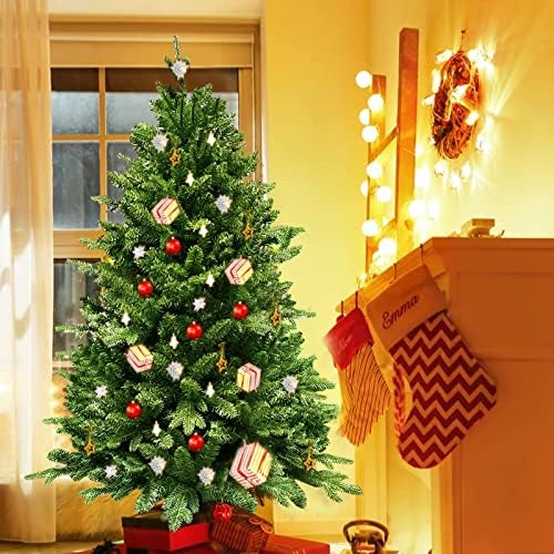 Árvore de Natal artificial de 4 pés de 4 pés com 821 dicas, árvore de natal de abeto articulada para externo