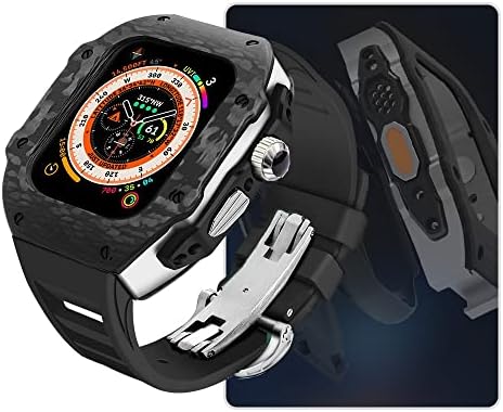 Kit de modificação de luxo ZEDEVB para Apple Watch 8 Ultra 49mm Caixa de fibra de carbono de pulseira