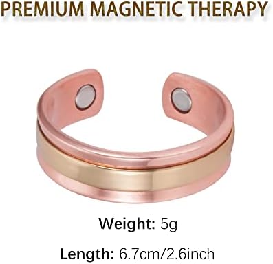 Anel de Magvivace Coppermagneti para homens para artrite e articulações, anel de terapia magnética