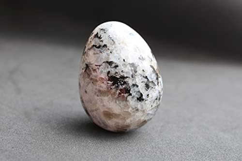 Jato natural cristal arco-íris moo pedra gemstone ovo 45-50 mm de mão esculpida no altar de cristal