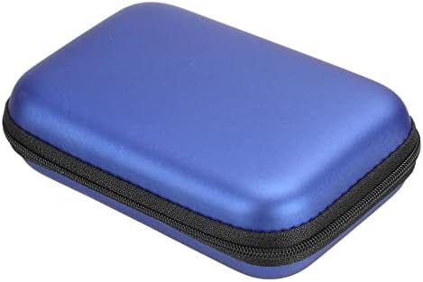 Patikil portátil portátil transportar bolsa à prova de choque azul 5,51 x 3,94 x 1,57 polegada para fones de ouvido