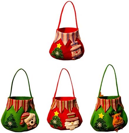 ABOOFAN 4 PCS Bag de Natal Elementos de Natal Favores de Festas de Bolsa de Pasta para Crianças Os