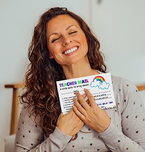 50 Crayons de arco-íris Notas de professores de correio feliz para os pais- Classal de bom comportamento