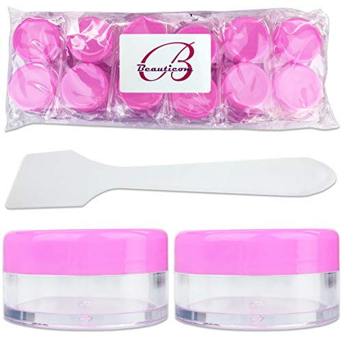 Beauticom® 24 peças de jarro de plástico transparente rosa de plástico vazio 10ml/10g Recarregável Creme