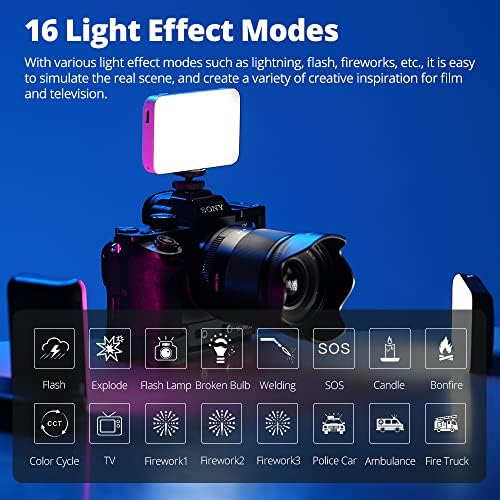 Ambbulful A3 Full Color RGB LED Mini Light, efeitos de FX embutidos, 350LX RA/95 TLCI/97.2800-6800K
